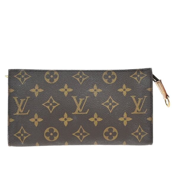 LOUIS VUITTON Logo BUCKET GM Pouch Bag Monogram Leather Brown France - Picture 1 of 13